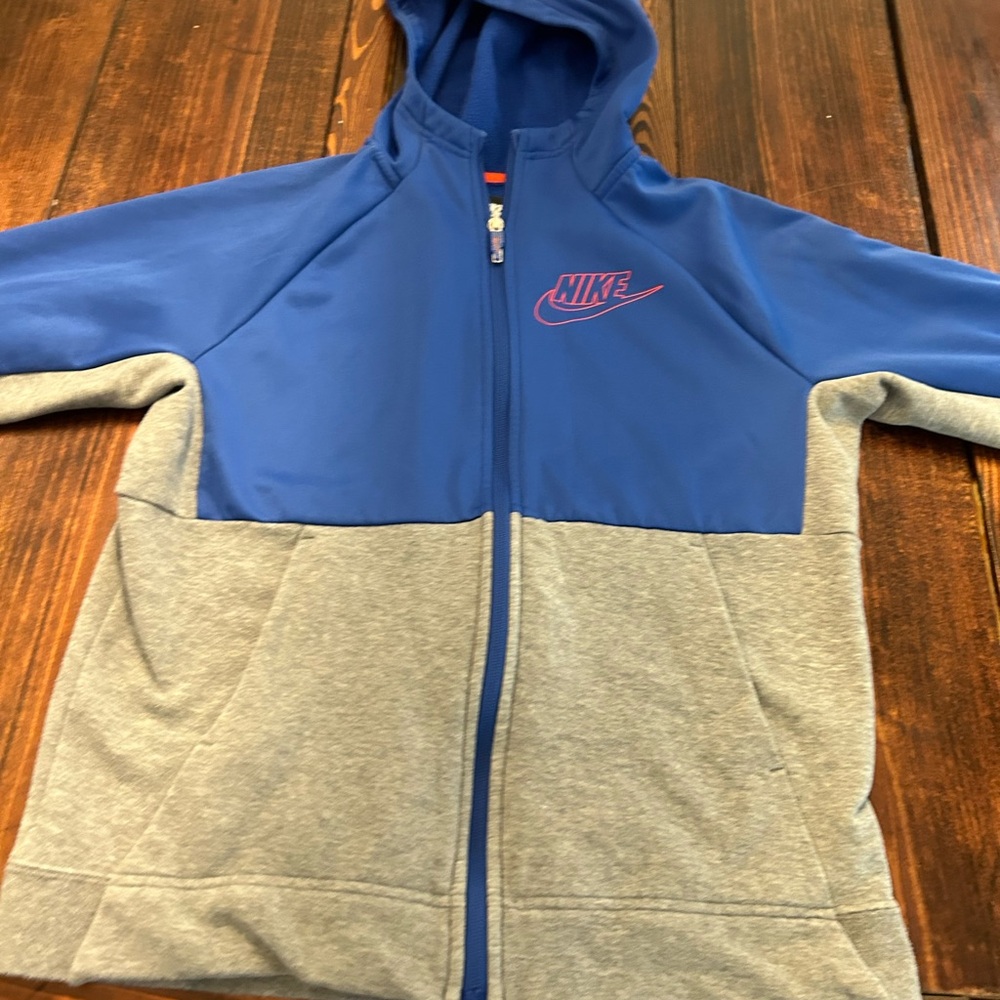 Nike Kids Two-Tone Blue and Gray Hoodie